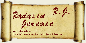 Radašin Jeremić vizit kartica